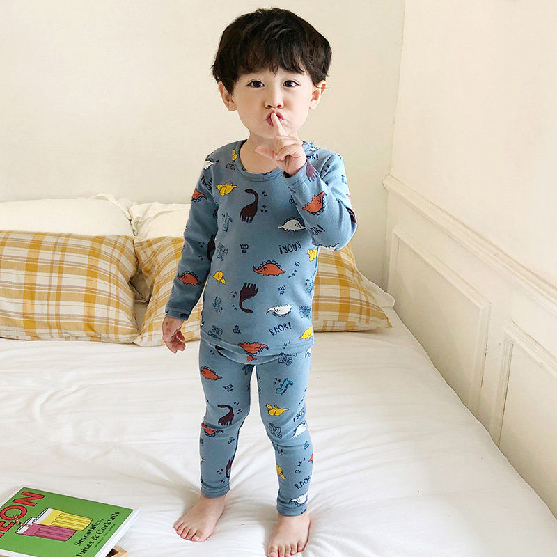 儿童睡衣女宝宝秋冬纯棉男童小孩秋衣秋裤长袖婴儿保暖家居服套装