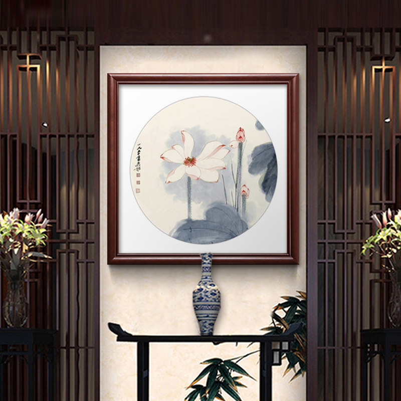 新中式电表箱装饰画免打孔遮挡配电箱开关电闸盒国画餐厅家用挂画