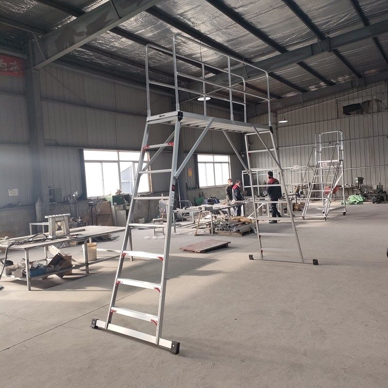 百邦达定制铝合金功夫马凳脚手架安全围栏折叠工作梯扶手梯平台梯