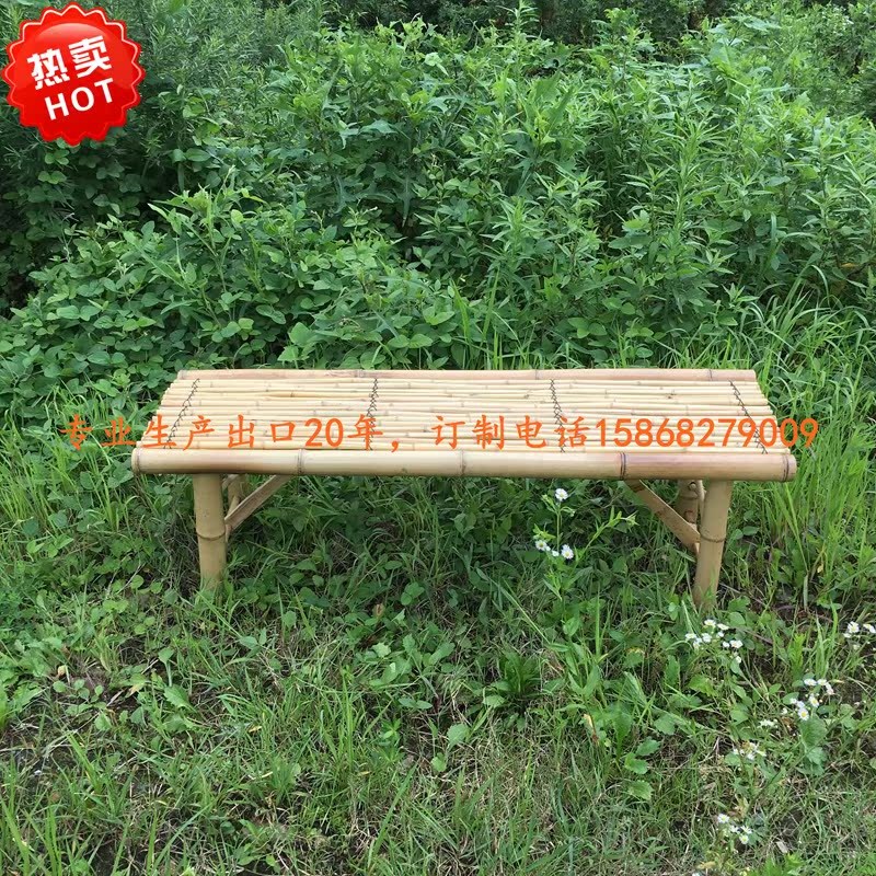 工厂出口天然竹花盆架 花几 竹凳  花园椅 竹长凳两用 可折叠拆装