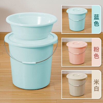 水桶带盖家用塑料盆学生宿舍用多功能加厚储水用大桶手提圆桶耐用