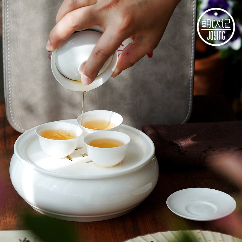 户外茶具旅行装潮汕工夫茶具车载便携式陶瓷茶具茶盘茶杯旅行套装