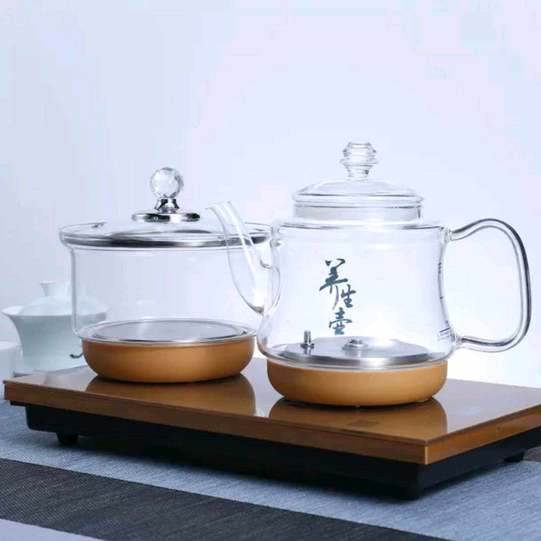自动抽水电热水壶茶几吸水茶海底部上水无柱加水涌泉式烧水壶玻璃