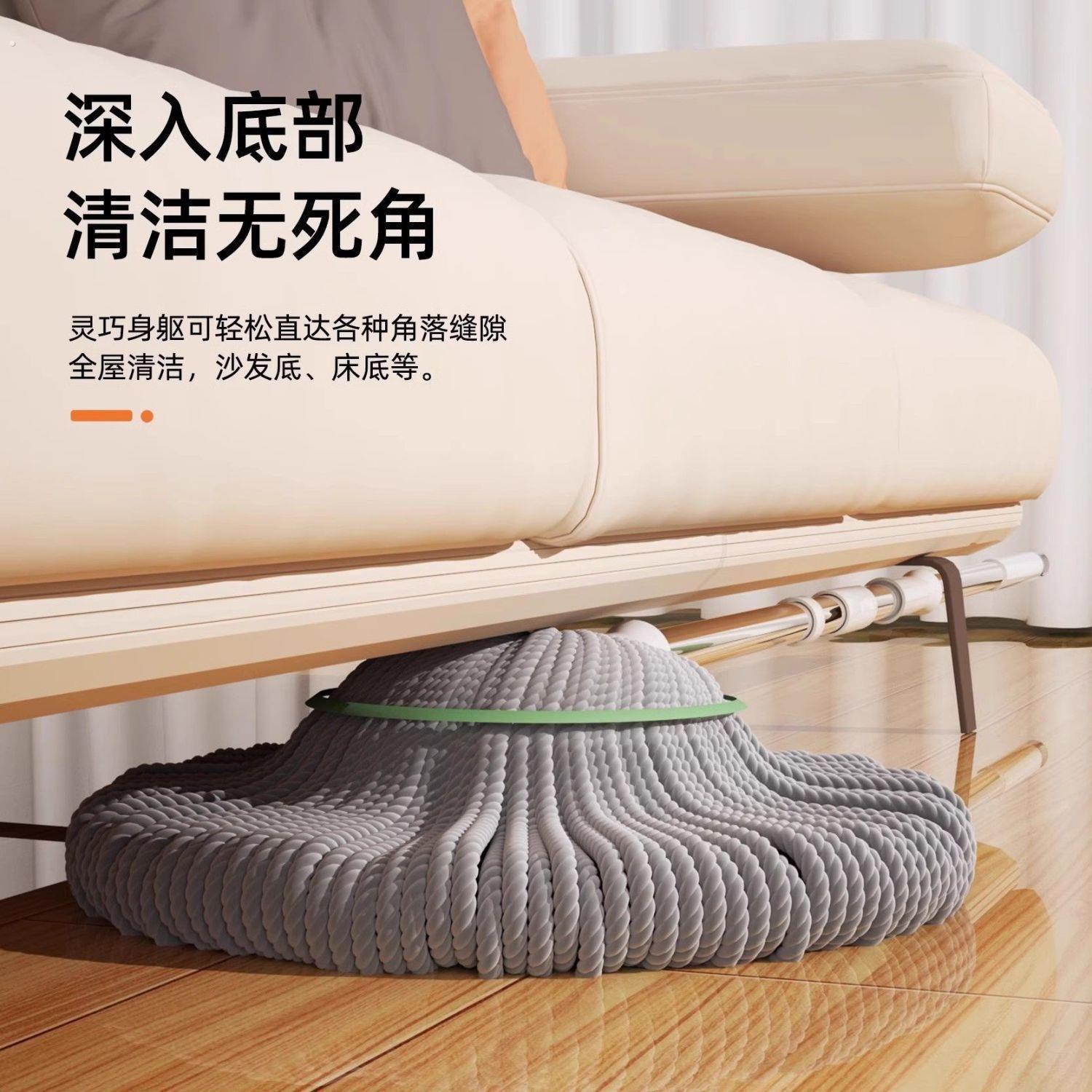 免手洗自拧水拖把新款家用旋转型超细纤维带桶懒人免洗吸水墩布