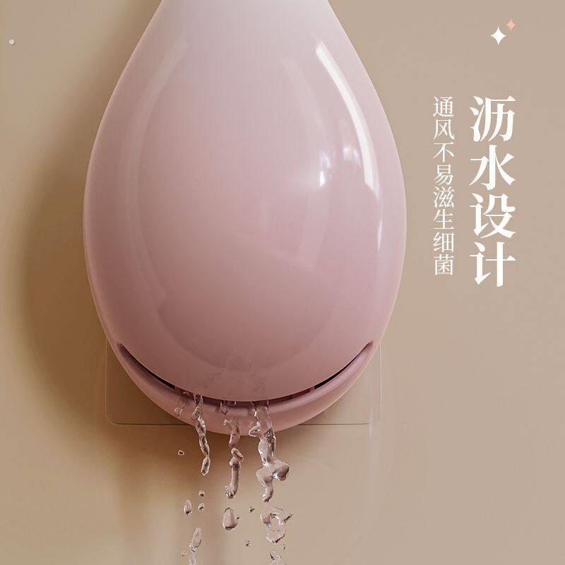 马桶刷挂墙式带底座可沥水化妆室壁挂式长柄刷子厕所洁厕刷清洁刷图片