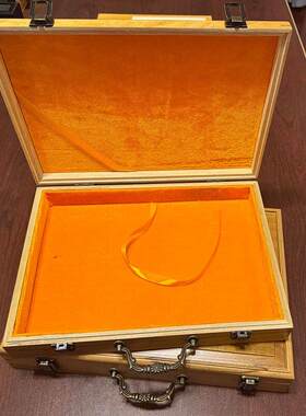 实木手提盒可携式香樟木收纳书本相框收藏可定制书画保存族谱盒