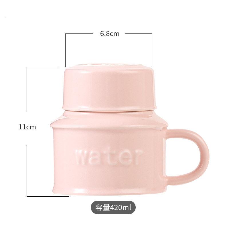 马克杯带盖高级感轻奢大容量高颜值家用喝水恒温加热杯垫陶瓷水杯
