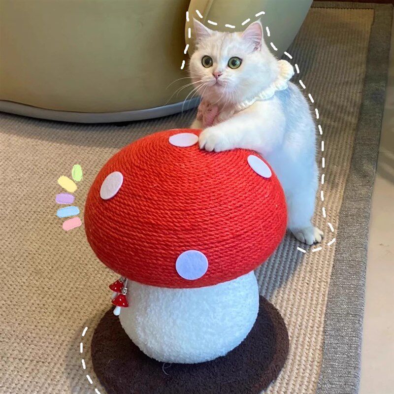猫爬架蘑菇剑麻绳猫抓板不掉屑磨爪神器小型猫架不占空间猫咪玩具