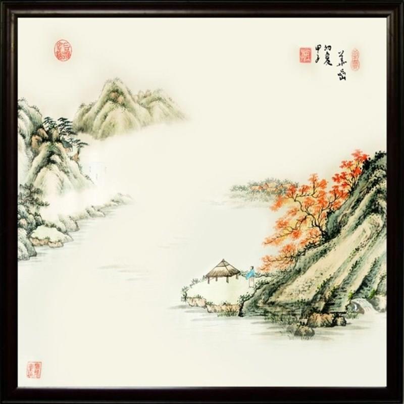 瓷板画 山水 醉归图 别墅客厅餐厅玄关装饰画 酒店装饰画古典风景