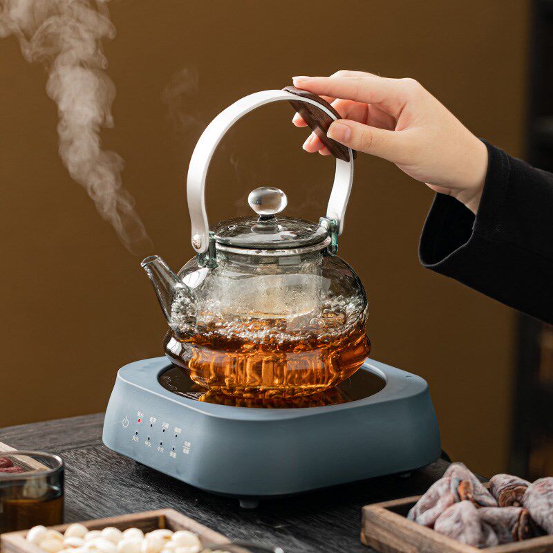 围炉煮茶电陶炉煮茶壶玻璃烧水壶泡茶专用养生花茶具提梁蒸茶器具