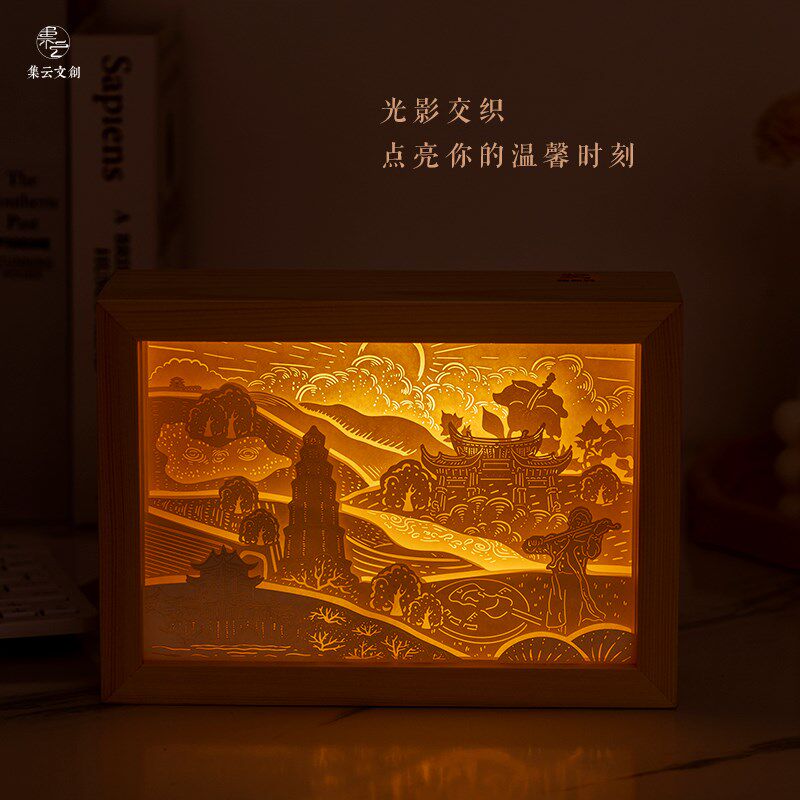 纸雕灯云南旅游纪念聂耳柔光夜灯多层立体城市地标企业文创伴手礼