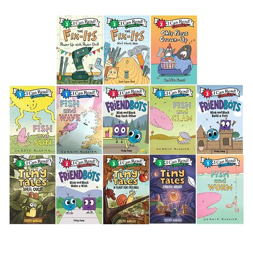 英文原版 I Can Read comics Fish and Sun/Friendbots/Tiny Tales 13册 儿童分级读物英语漫画绘本