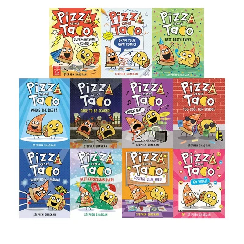 披萨饼与玉米片 Pizza and Taco 11册 英文原版 全彩漫画绘本图画书 幽默爆笑 图象式初级章节书