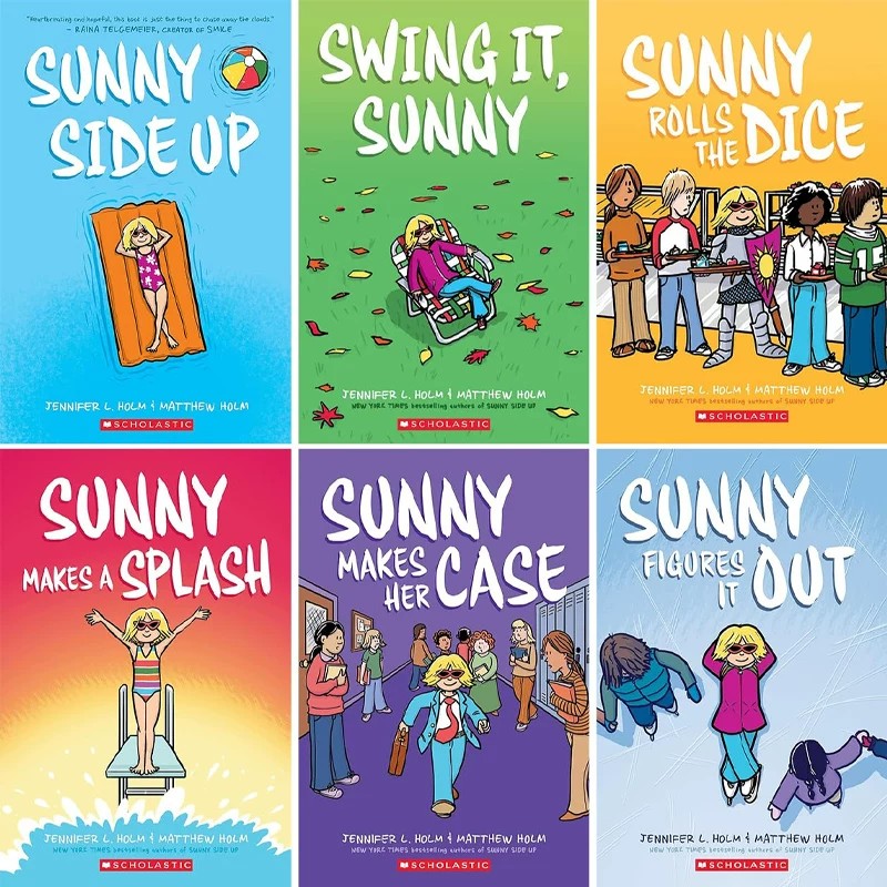 预售 英文原版 阳光漫画系列 Sunny 阳光漫画系列 6册合售 女孩桑尼 全彩漫画绘本 童课外阅读故事书纽伯瑞奖作家Jennifer L. Holm