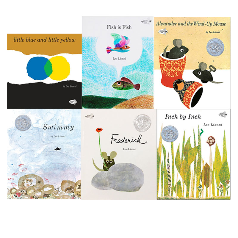 英文原版 Leo Lionni 李欧李奥尼6册合售 凯迪克奖经典 Swimmy/Little Blue and Little Yellow/Fish is Fish