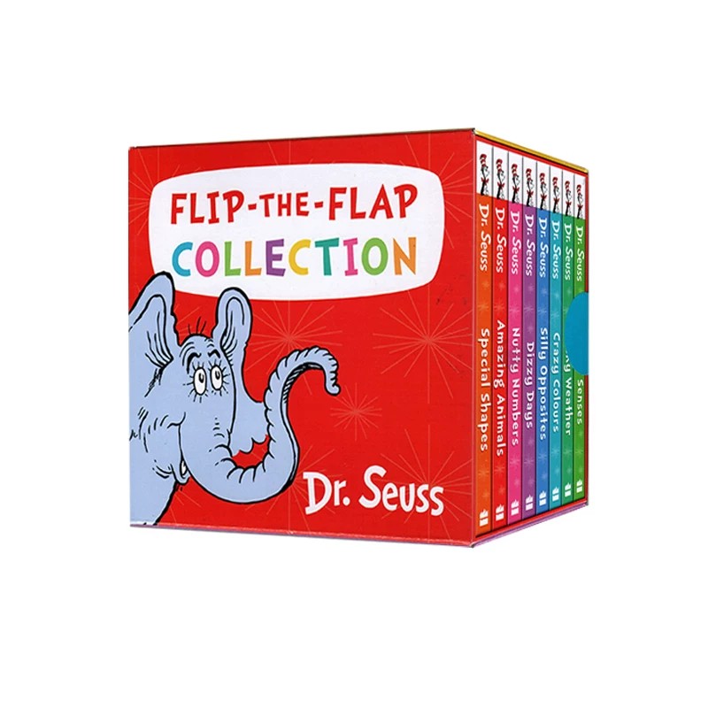 英文原版 Dr. Seuss 苏斯博士 纸板翻翻书 8册礼盒装 Flip-the-Flap Collection 低幼启蒙英文学习