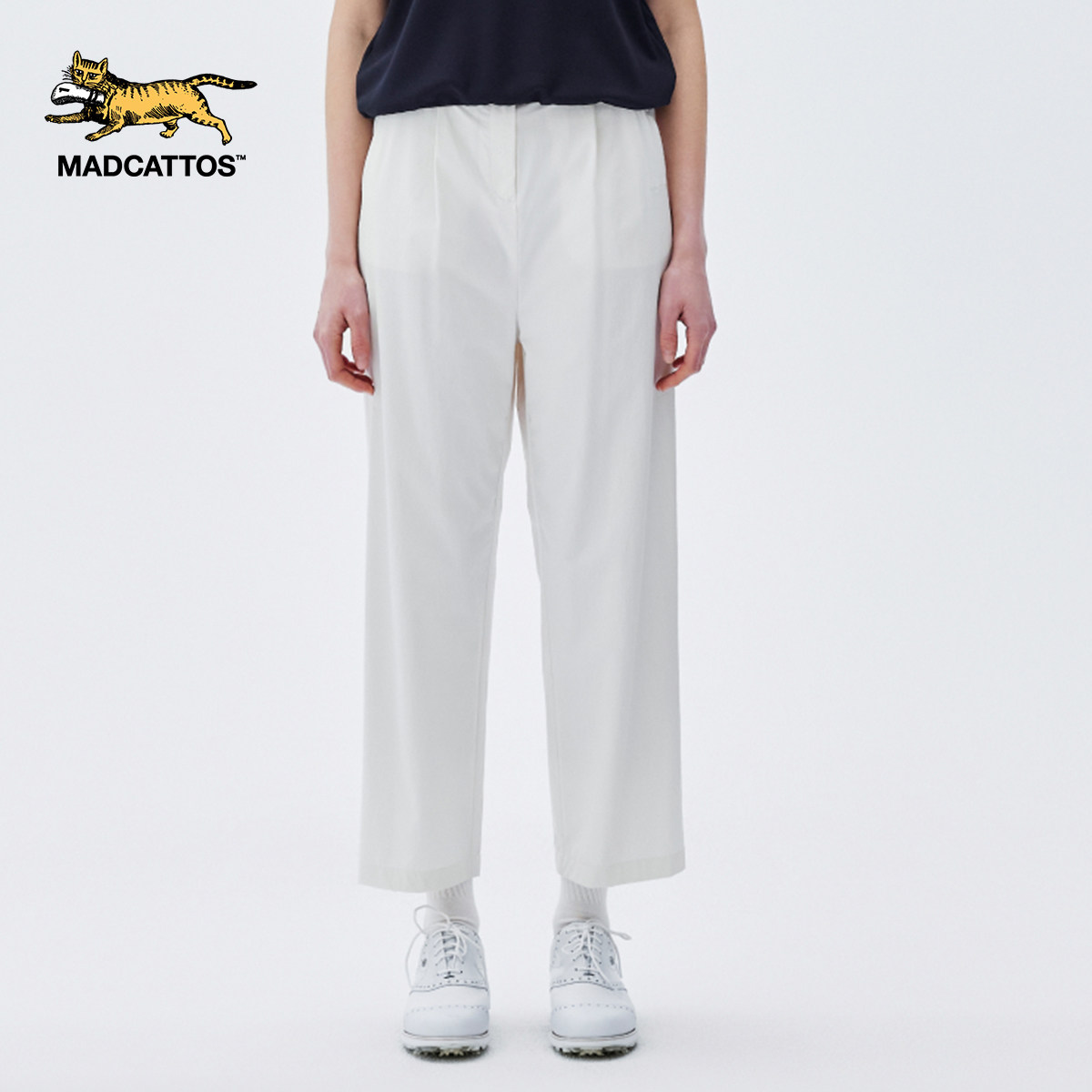 MADCATTOS/麦卡托 女士舒适单褶长裤新款高尔夫运动时尚女装薄款