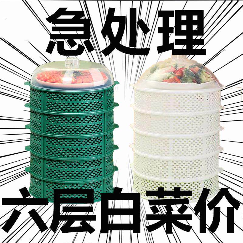 厨房餐桌镂空菜篮带盖子洗果蔬沥水剩饭剩菜保存防虫家用多层不占
