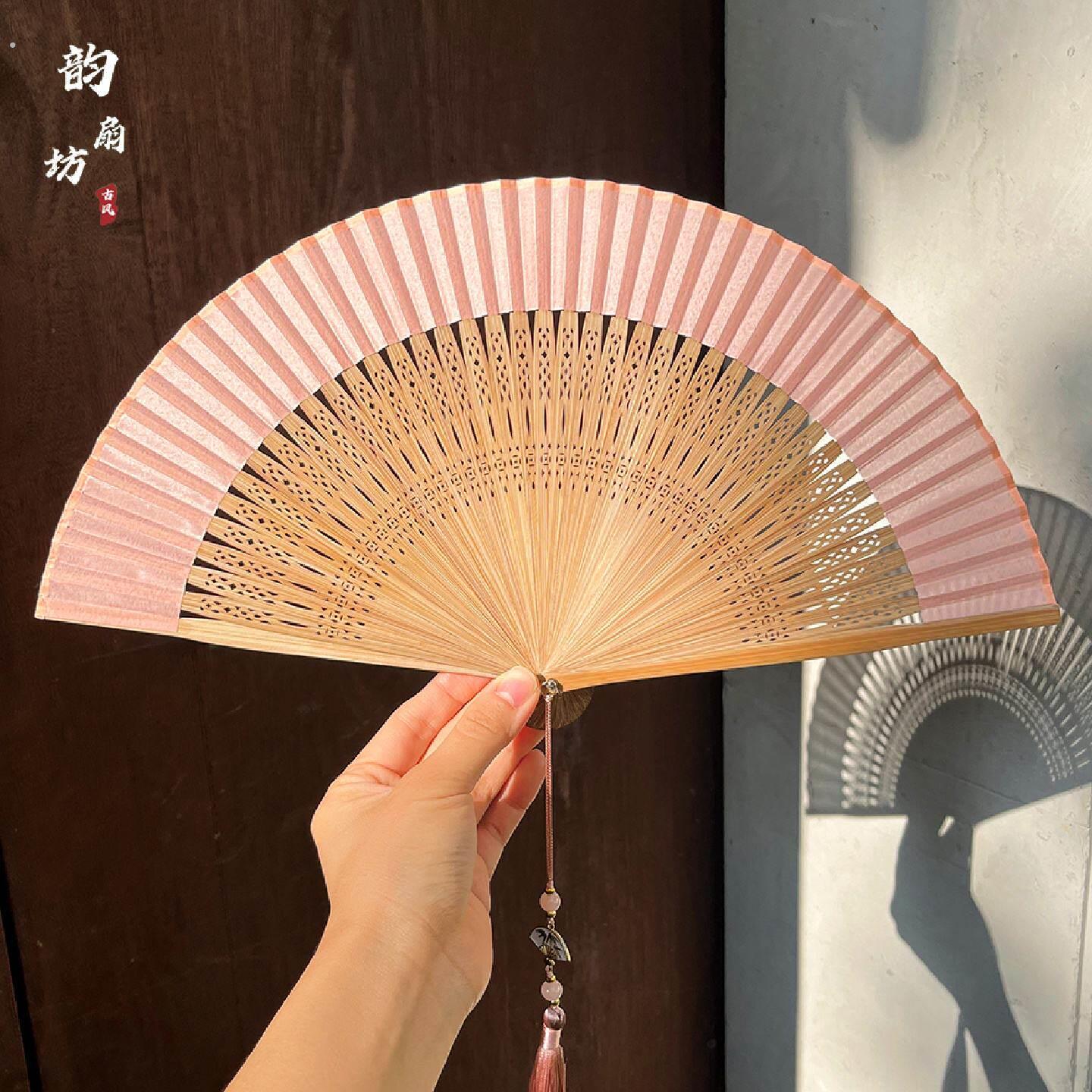 新中式古风扇子折扇中国风汉服旗袍扇随身便携拍照表演道具扇夏天
