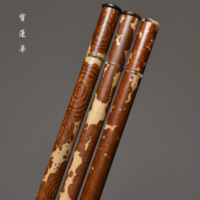 特选级天然草湘妃竹镶花牛角香筒 香道配件沉线香收纳盒 茶道用具