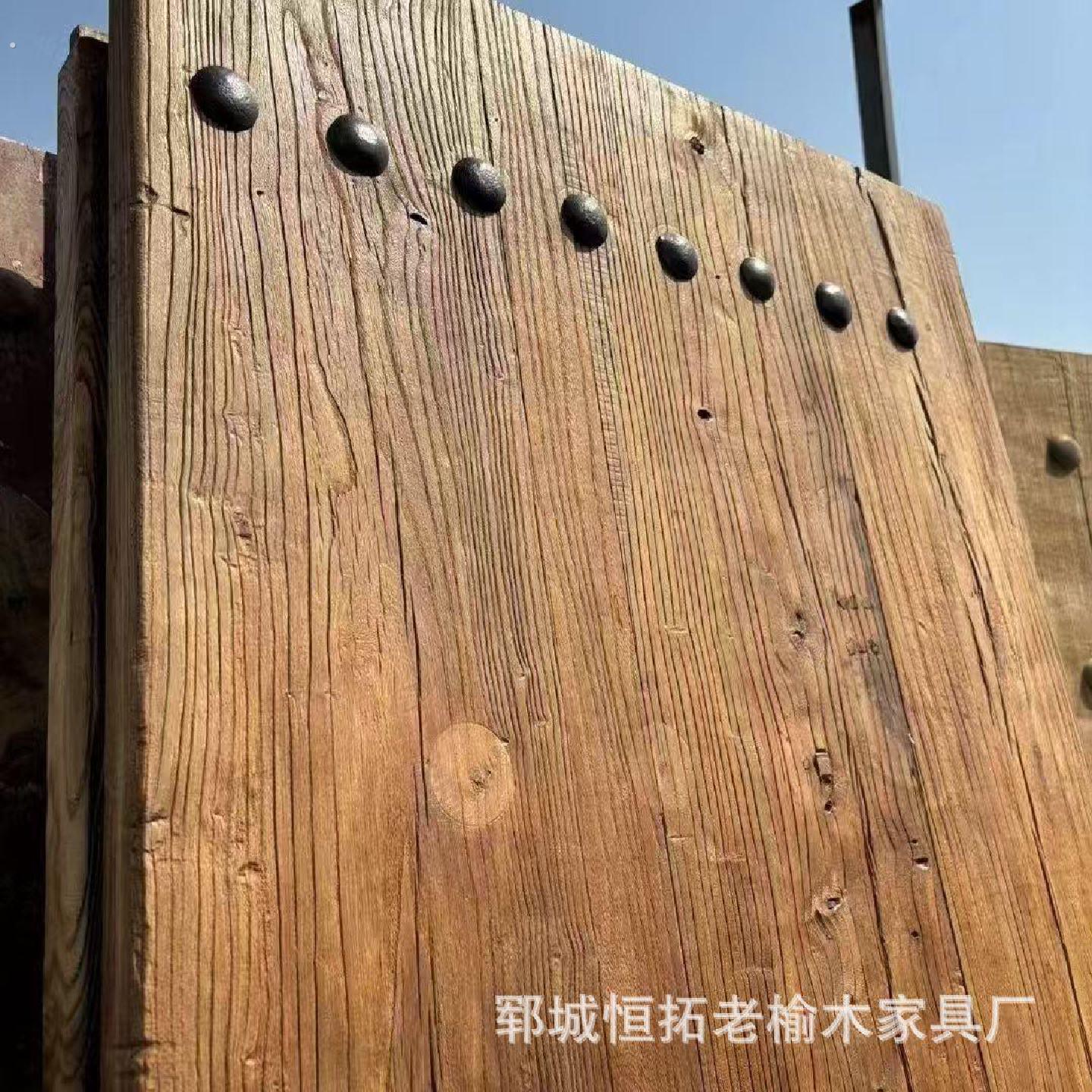 风化木板吧台老榆木桌板实木大板风化桌面旧门板老榆木门板