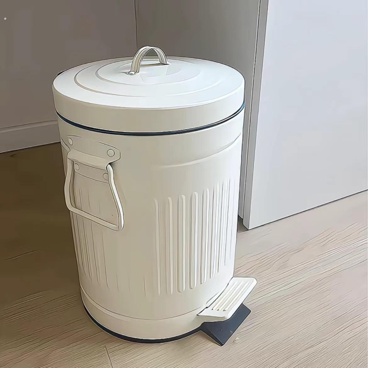 垃圾桶家用脚踏式垃圾桶带盖子罗马纹缓降静音纸篓厨房带提手垃圾