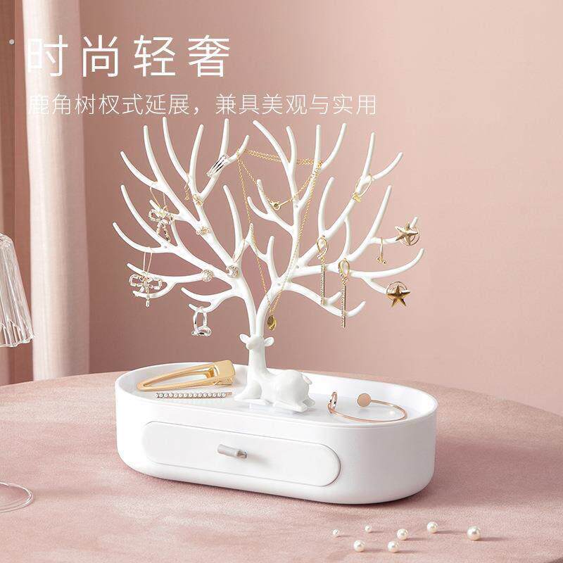 创意小鹿角抽屉桌面置物架珠宝首饰展示收纳层架耳针耳环树形挂架