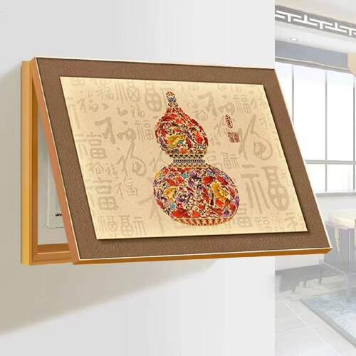 新款中式电表箱装饰画免打孔配电箱壁画葫芦寓意电闸开关遮挡挂画
