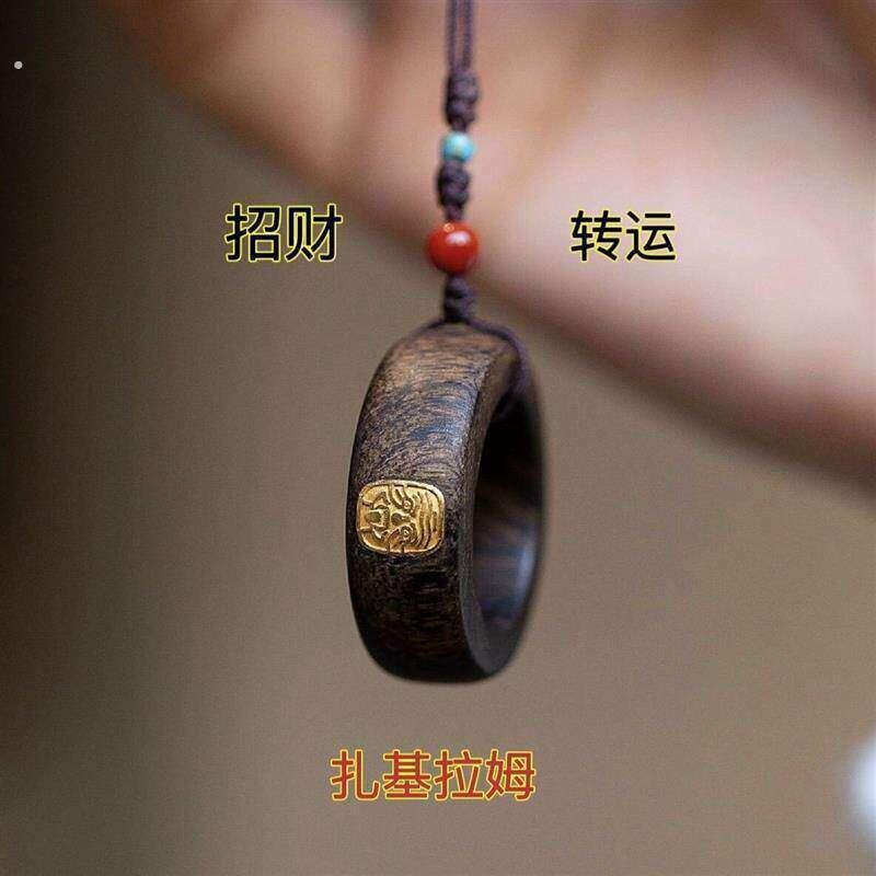沉香戒指扳指戒指棋楠沉水沉香油脂饱满雕工精湛精心雕琢
