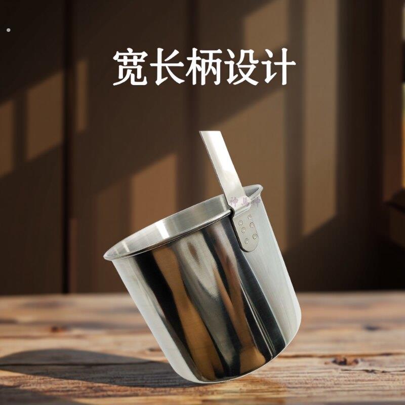 打油勺扁柄不锈钢酒提量酒器无磁加厚宽长柄提子打酒勺酒吊一两2
