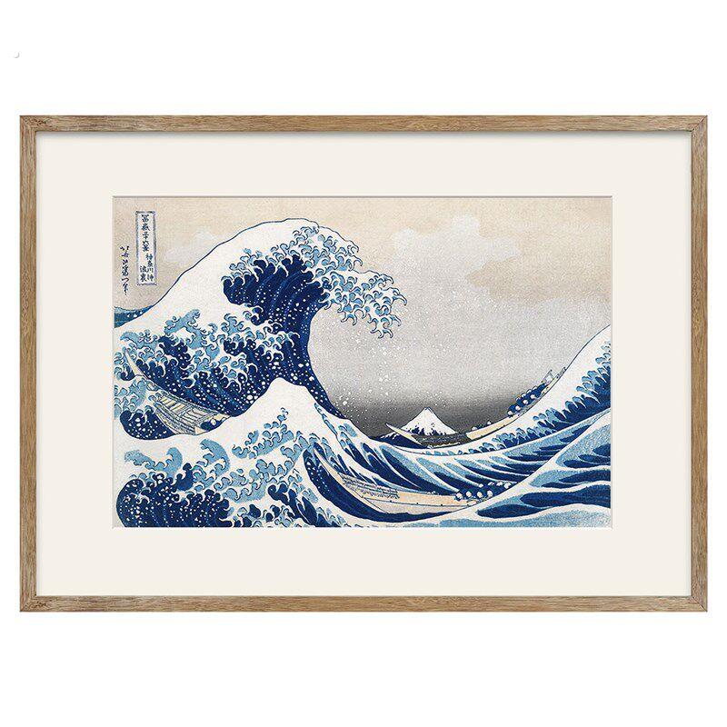 葛饰北斋 浮世绘版画 神奈川冲浪里客厅餐厅装饰画玄关日式挂画