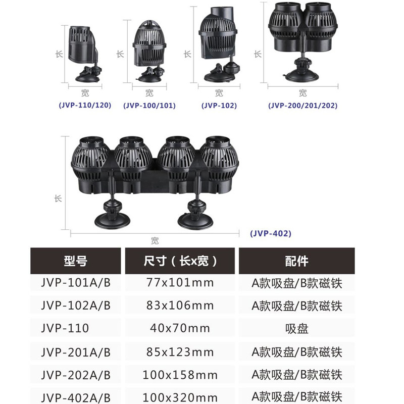 森森JVP冲浪泵鱼缸水族箱造浪泵小型吹粪器超静音吸盘磁铁造流泵