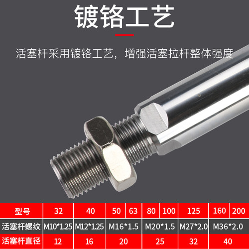 气动拉杆标准气缸SI32-25/75/150/200/300/400/500x800*1000S