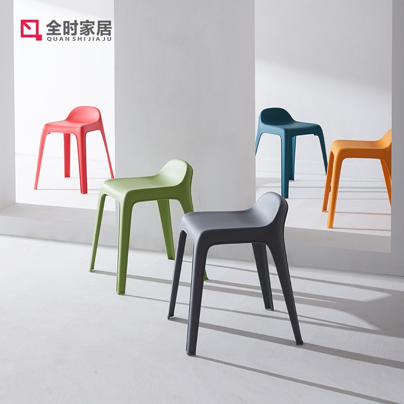 北欧塑料凳子餐厅吃饭登子客厅加厚民宿商用胶凳化妆凳家用高凳
