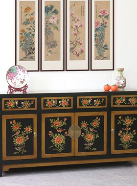 新中式做旧玄关长台复古入户门厅玄关鞋柜走廊靠墙桌小户型餐边柜