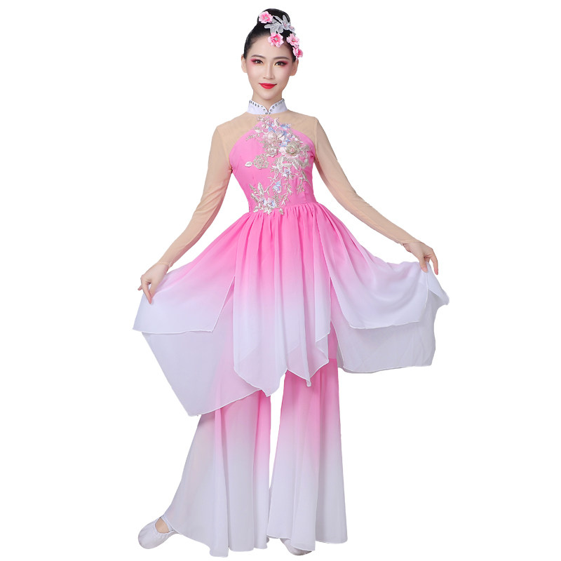 古典舞演出服女飘逸中国风2021年新款茉莉花开舞蹈服装秧歌服套装