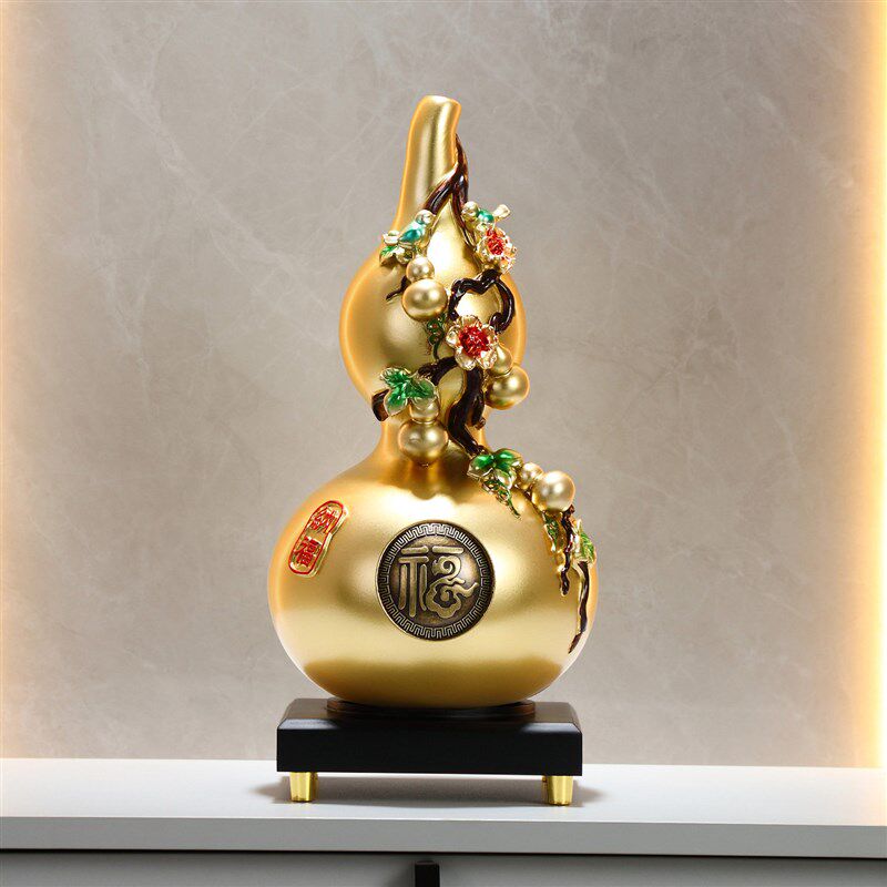 招财葫芦摆件大号五福临门花瓶轻奢 客厅旺宅装饰品入户玄关摆件