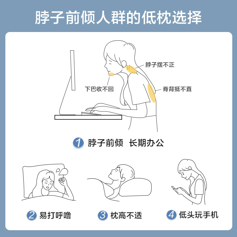 枕头助睡眠护颈椎超柔枕芯家用一对套低枕整头宿舍学生不塌陷矮枕