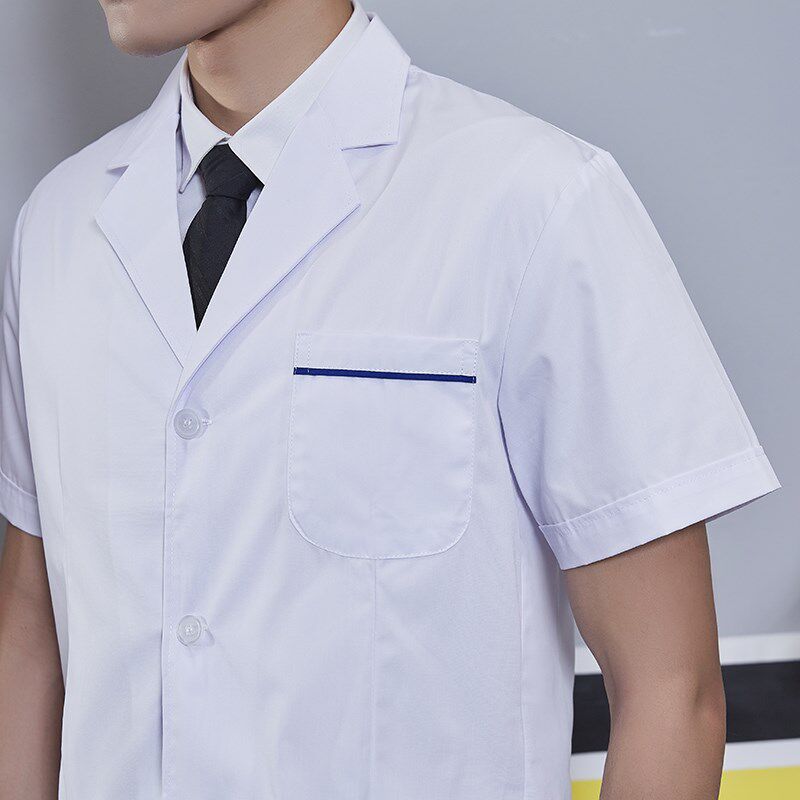 南丁格尔白大褂男医生服短袖实验服女白大衣口腔牙科工作服薄夏装