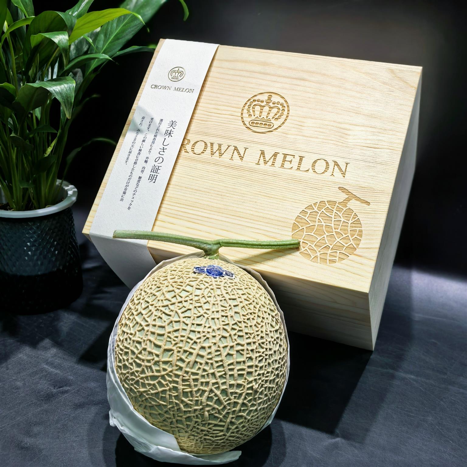 木盒引种日本静冈网纹瓜蜜瓜新鲜皇冠T字瓜一藤一瓜汁多1颗装