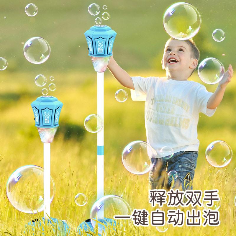 路灯泡泡机全自动灯光音乐电动吹泡泡户外露营节日活动派对网红灯