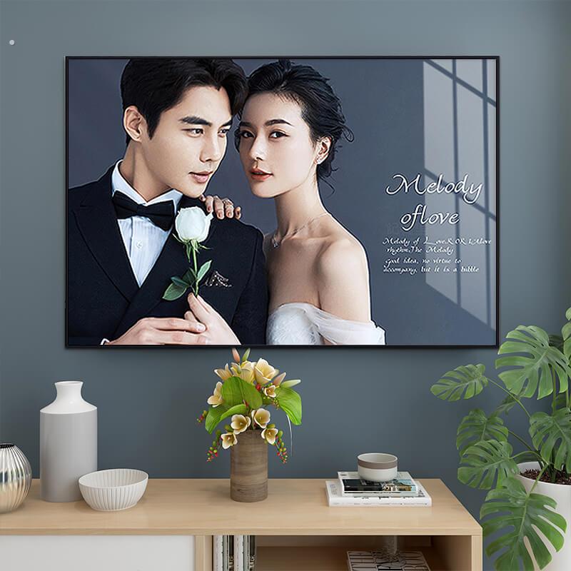 结婚照相框挂墙组合大尺寸卧室简约现代摆台婚纱照放大制作40寸