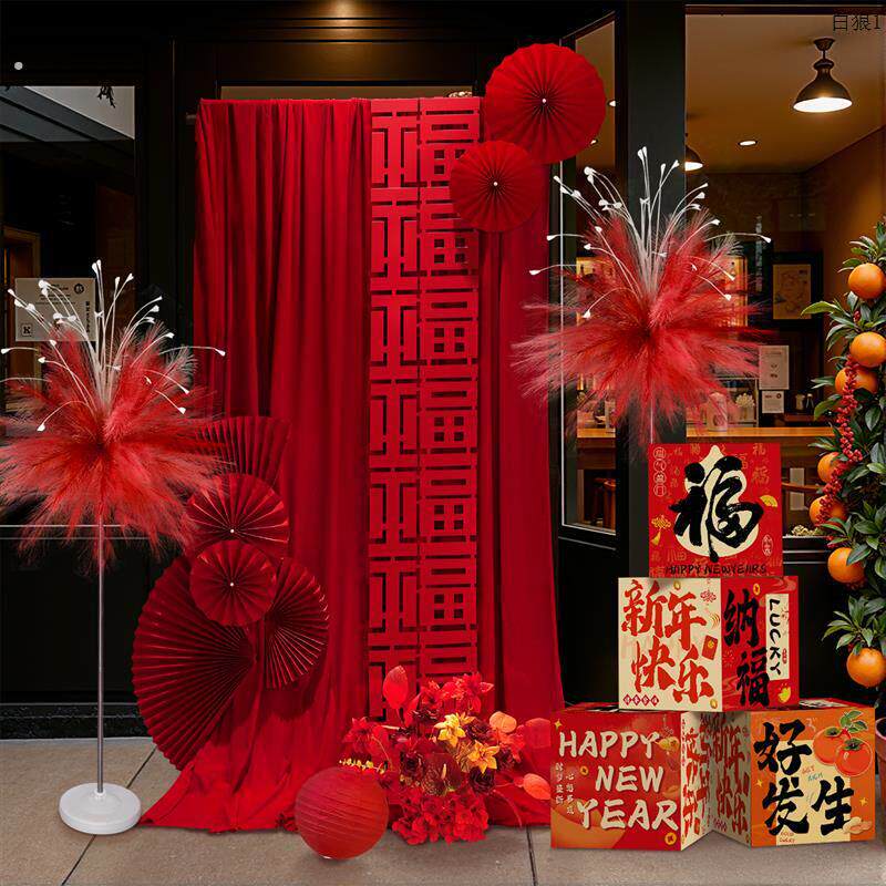 2026新年拍照打卡道具氛围布置装饰过年美陈店铺场景橱窗商场摆件