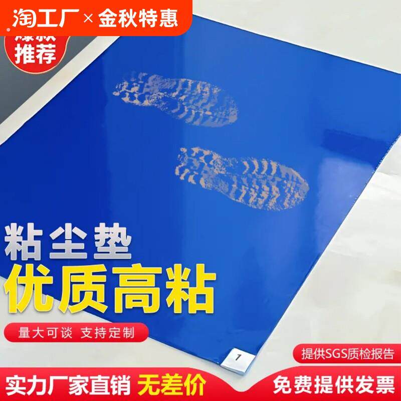 一次性粘尘垫入户门地垫工厂车间门口可撕式脚垫地垫家用无尘粘垫