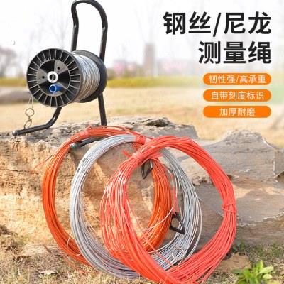 测绳50米工地打桩钢丝测量绳桩基丈量绳工程绳尺百米水深井100量
