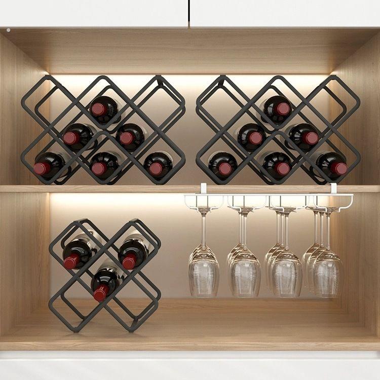 红酒架摆件酒托酒瓶架斜放酒托红酒架柜内轻奢高档次酒杯架摆放架