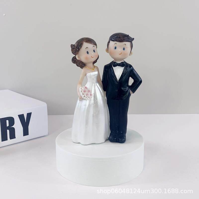创意婚礼蛋糕装饰人偶新郎新娘婚纱娃娃摆件结婚新房婚庆婚礼布置