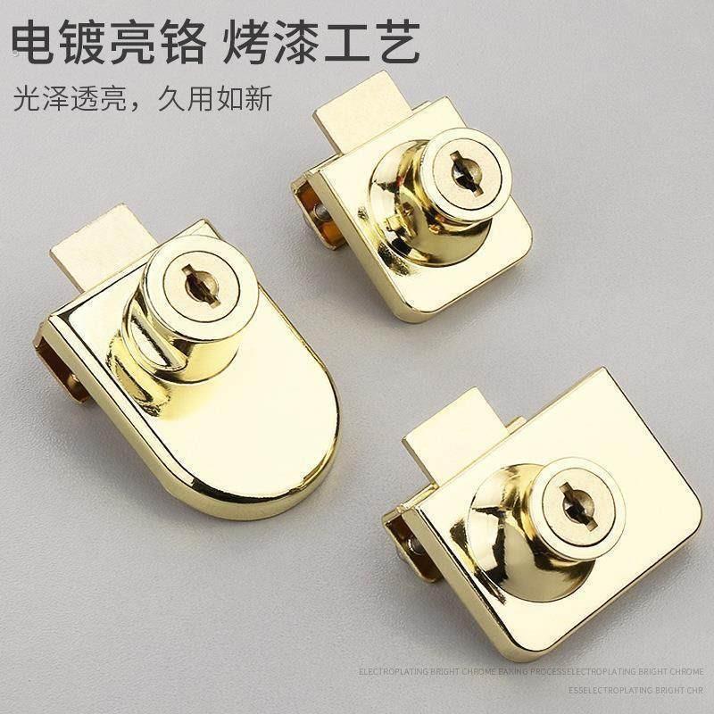 家用玻璃门锁免打孔推拉柜门锁展示文件珠宝柜台玻璃柜锁移锁神器
