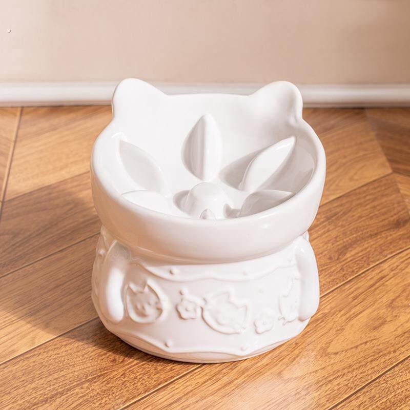 宠物碗陶瓷慢食缓食猫狗碗猫粮碗斜口碗护颈椎高脚碗水碗日式猫碗