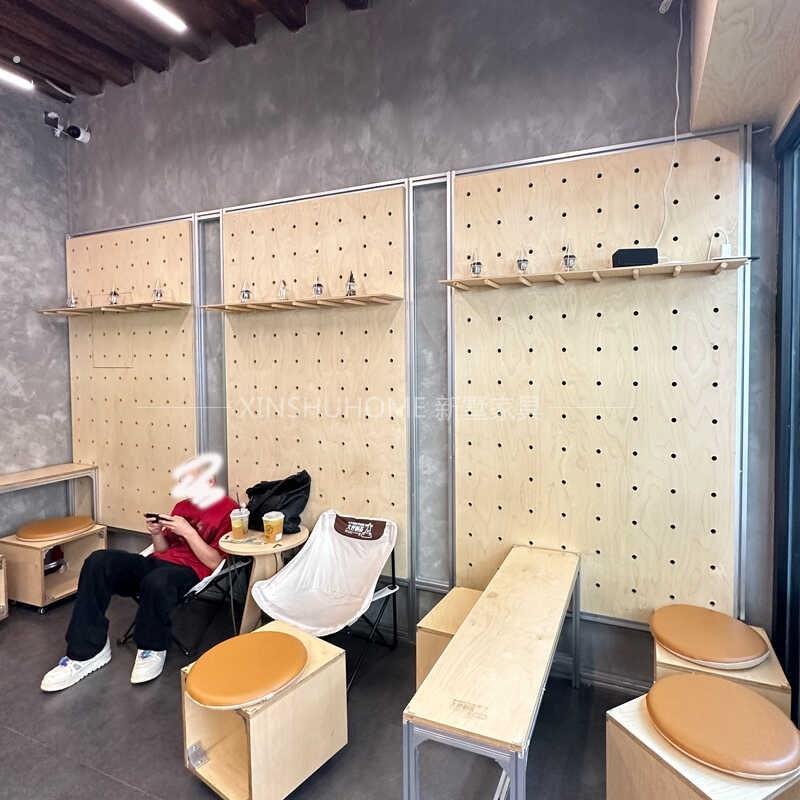 桦木洞洞板收纳墙挂板展示架配件置物架办公室卧室墙壁装饰背景墙